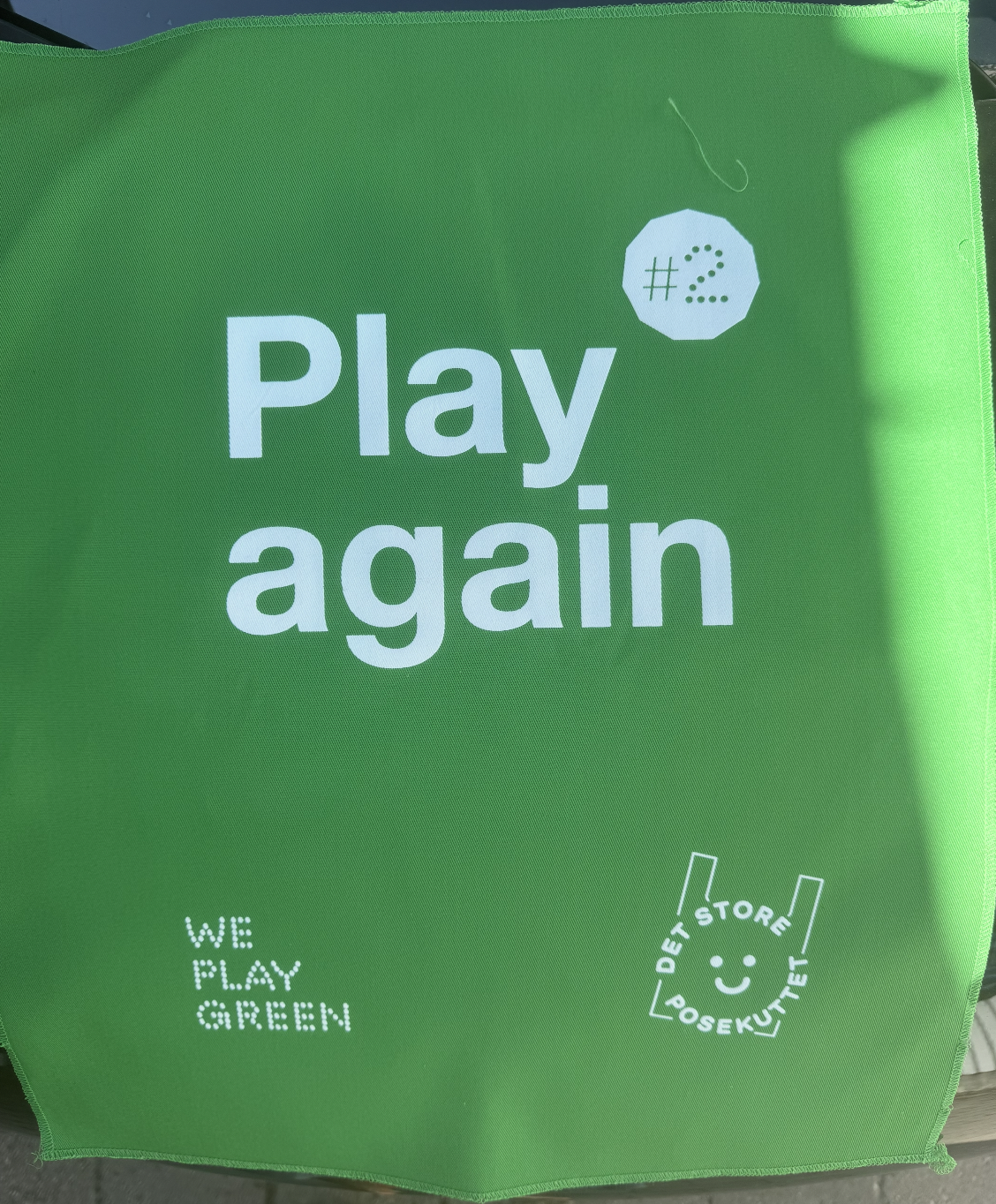 Green reusable shopping bag