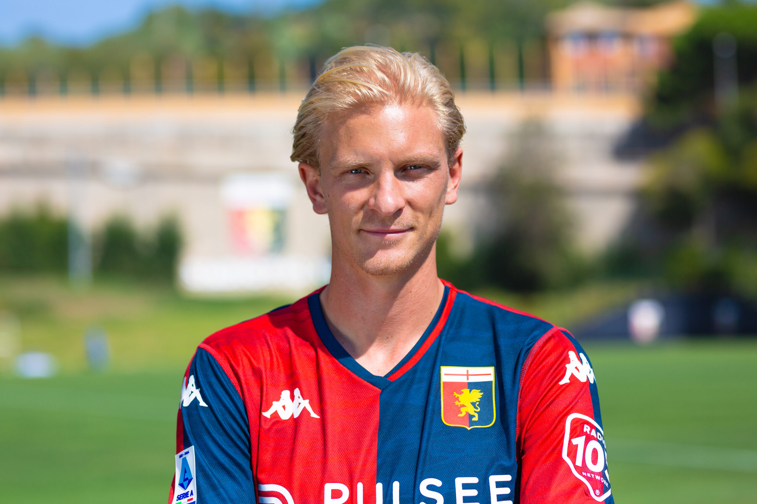 Telia green bag campaign picture of footballer Morten Thorsby