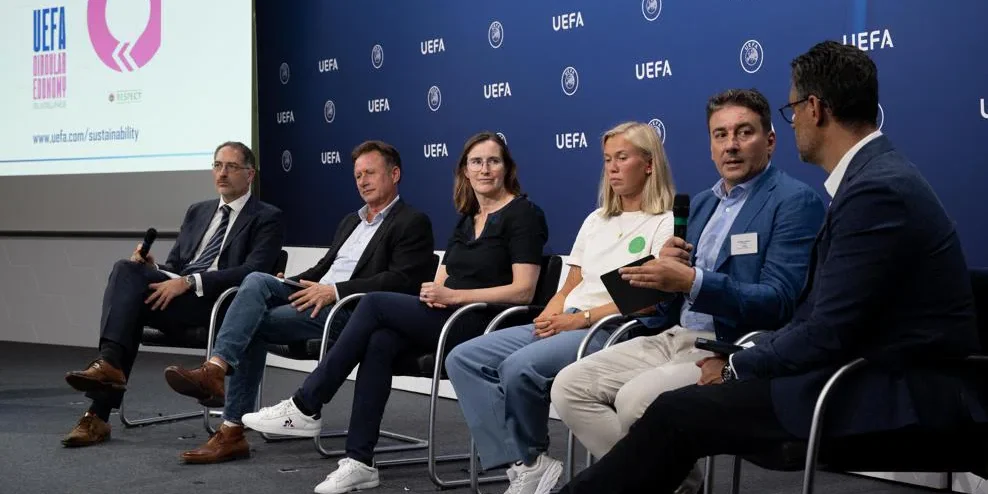 Emilie as a panelist at UEFA's circular economy guidelines launch